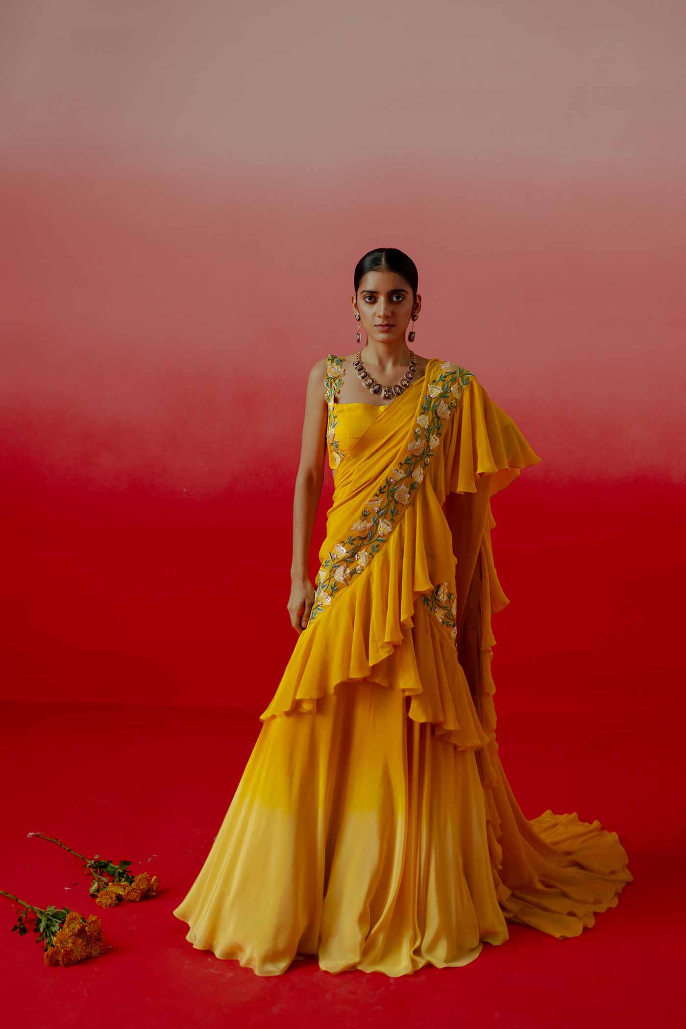 Marigold Bloom Lehenga Set