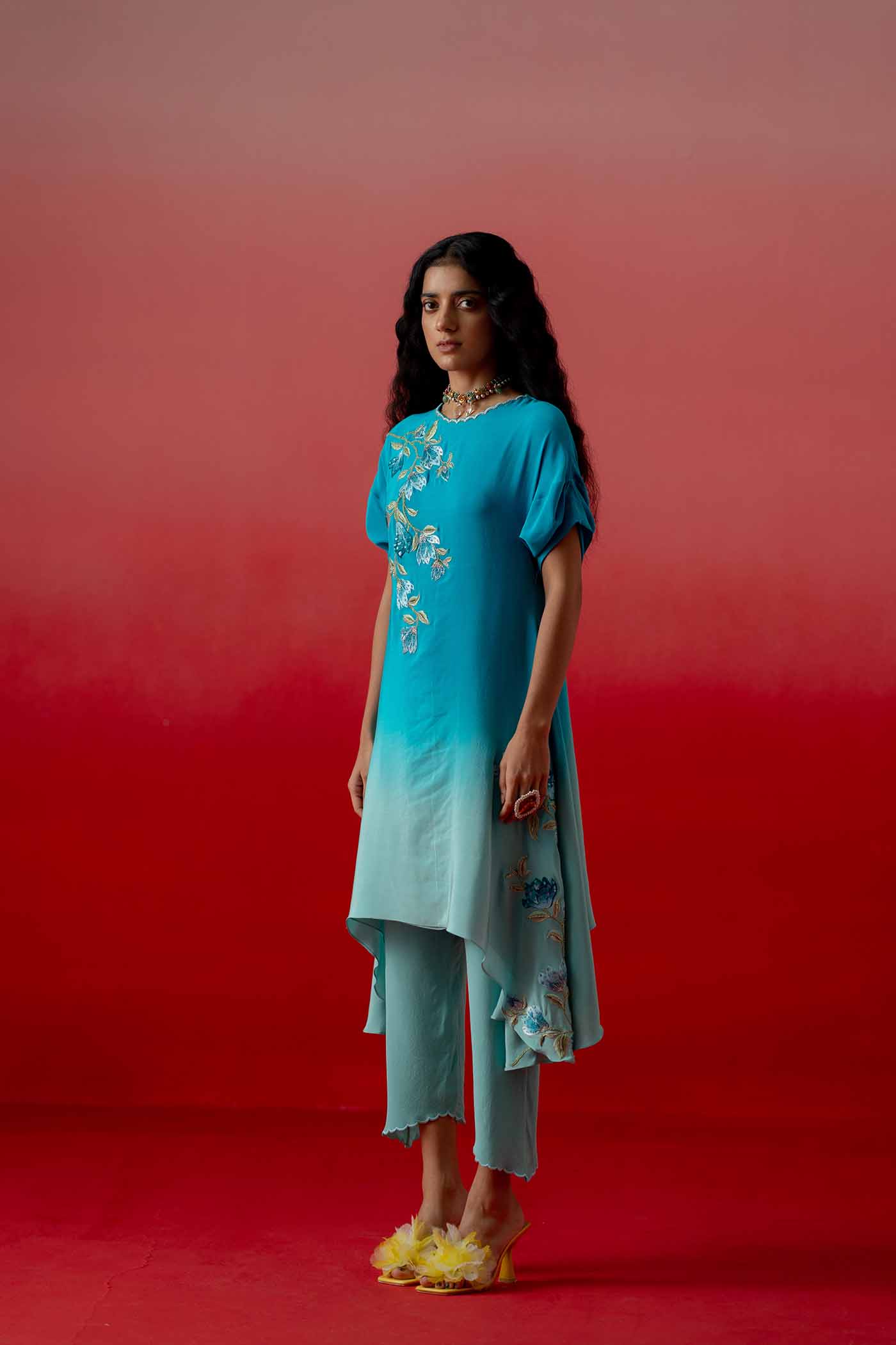 Azure Ombré Kaftan Dress