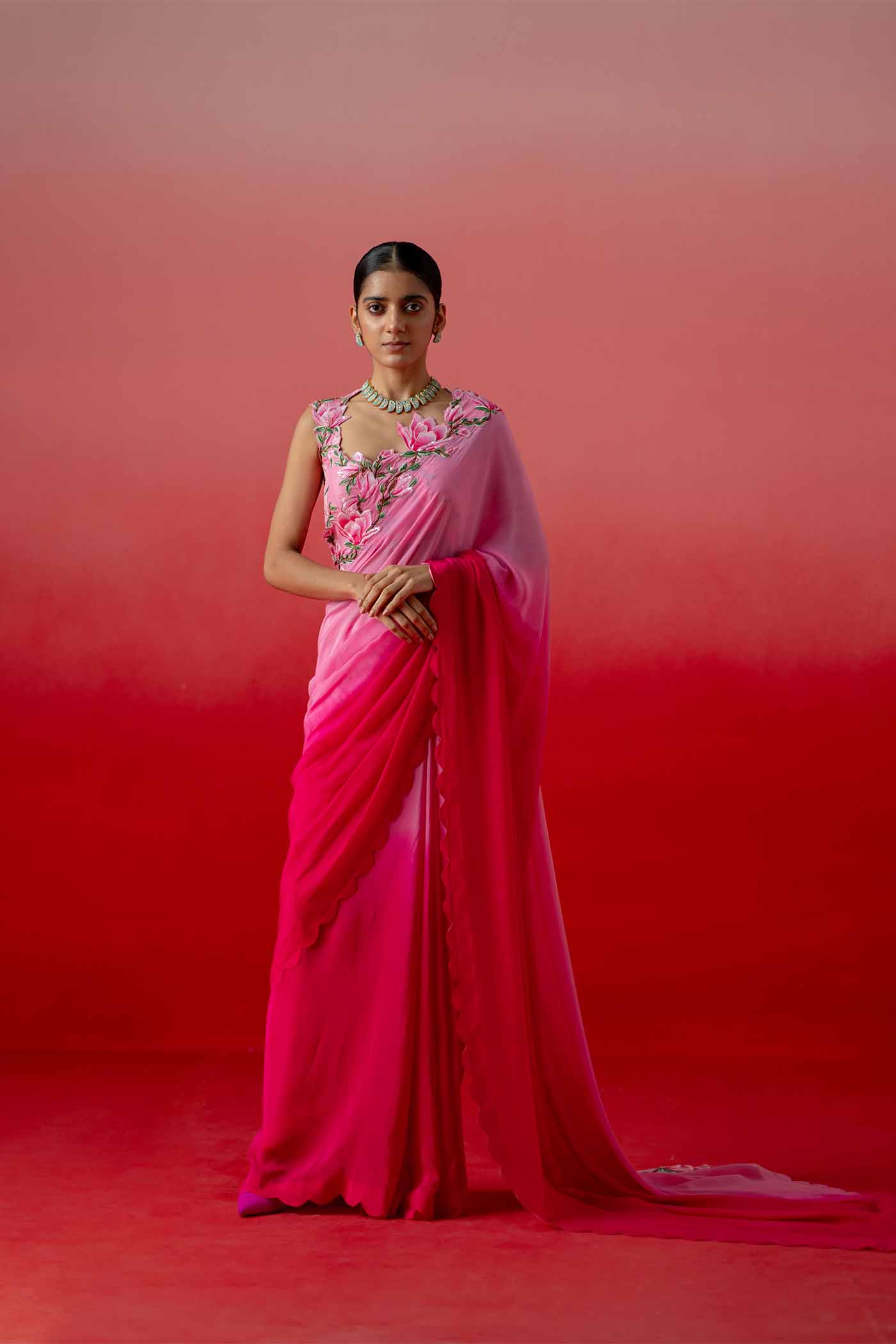 Magnolia Fuchsia Saree