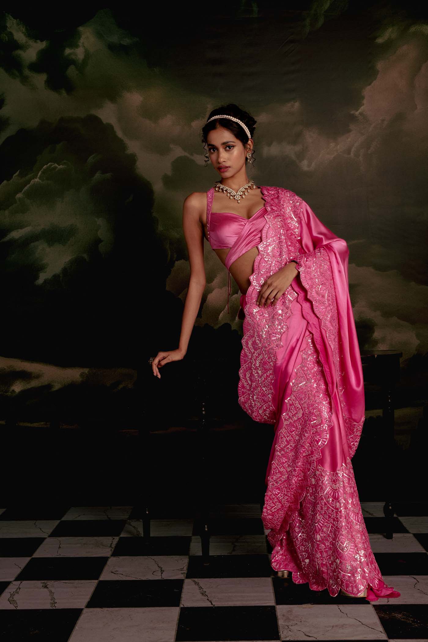 Magenta Allure Saree Set