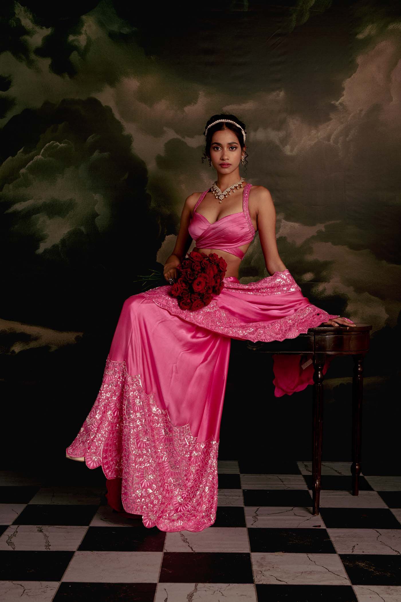 Magenta Allure Saree Set