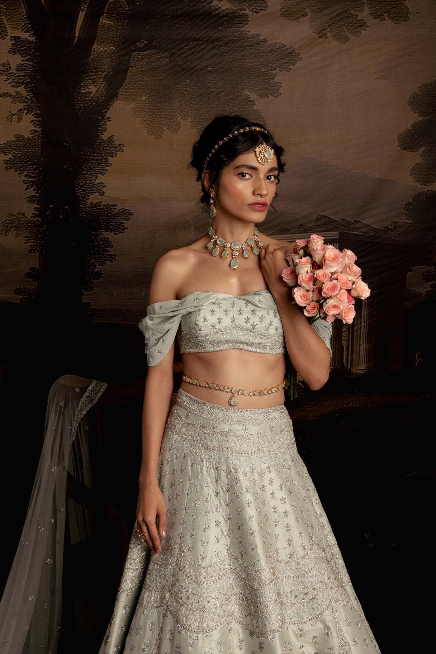 Mint Glimmer Lehenga Set