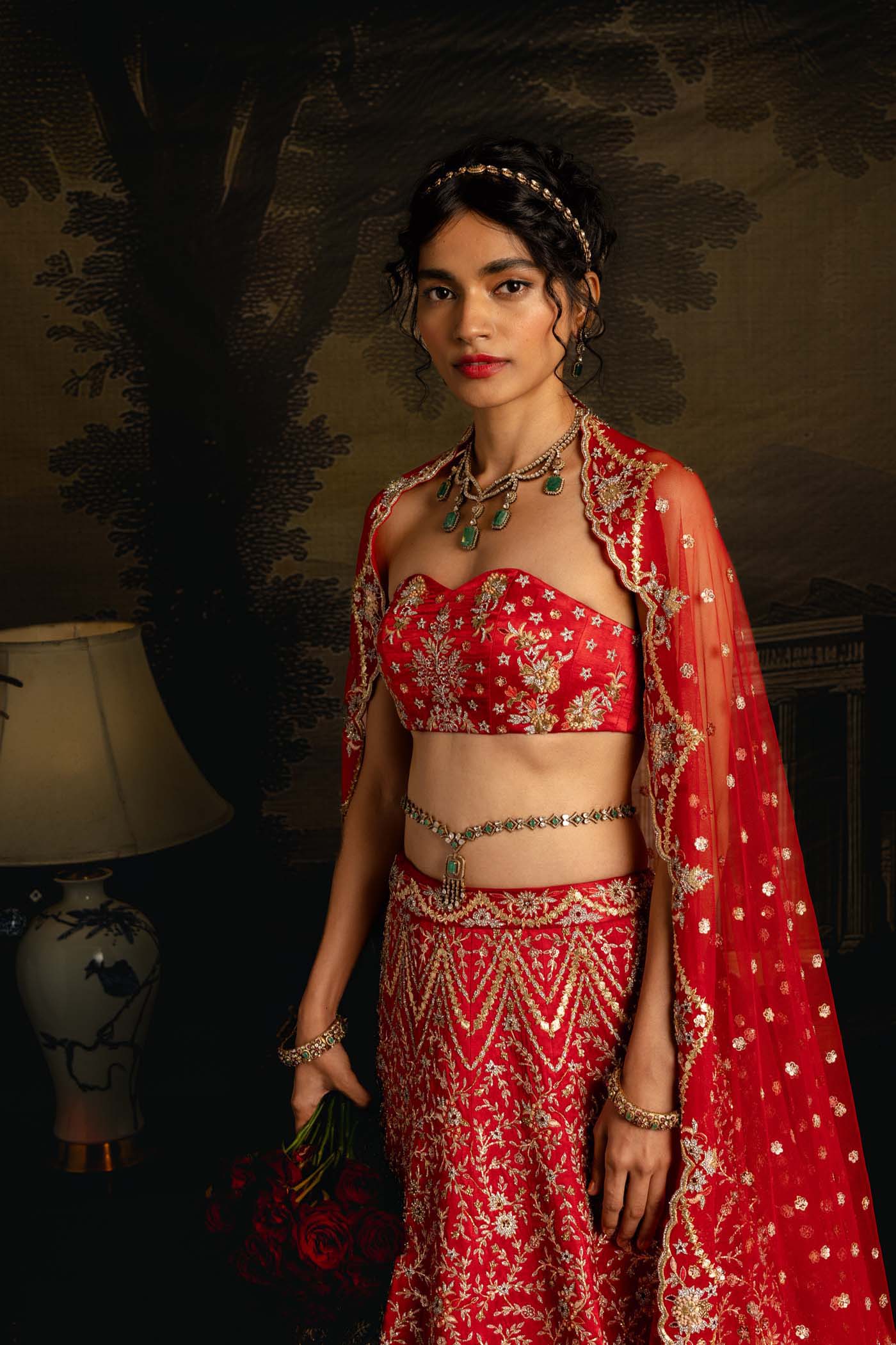 Crimson Elegance Lehenga Set