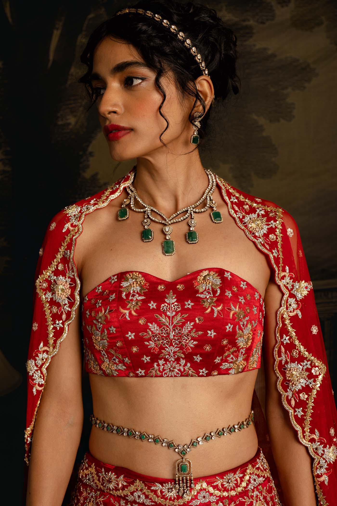 Crimson Elegance Lehenga Set