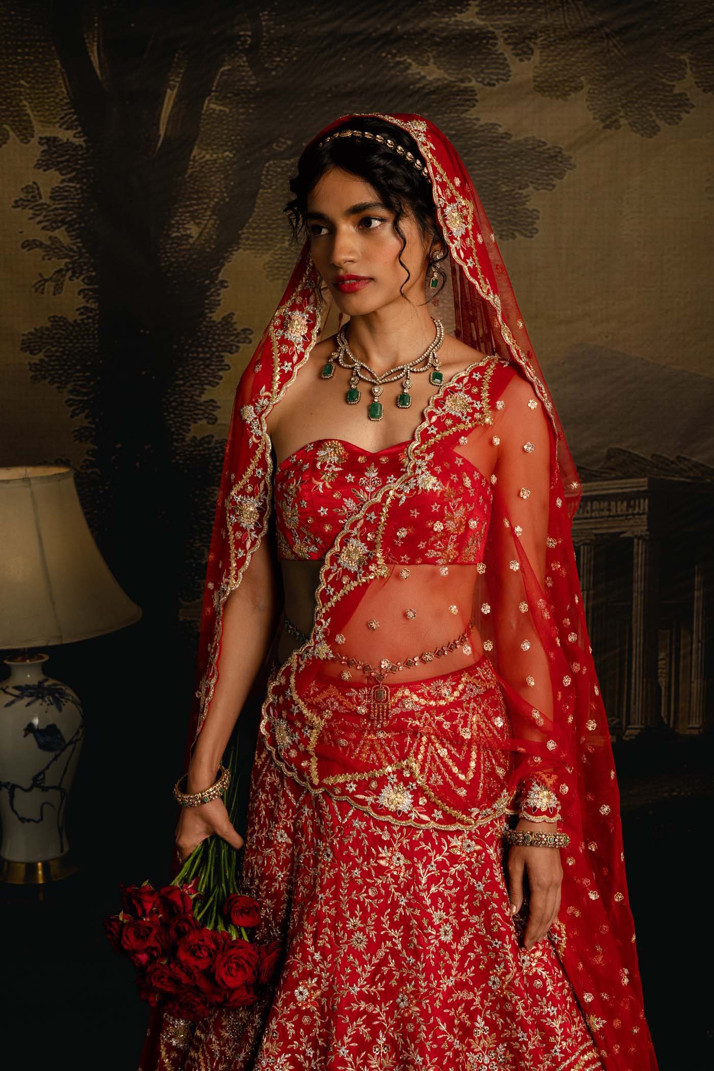 Crimson Elegance Lehenga Set