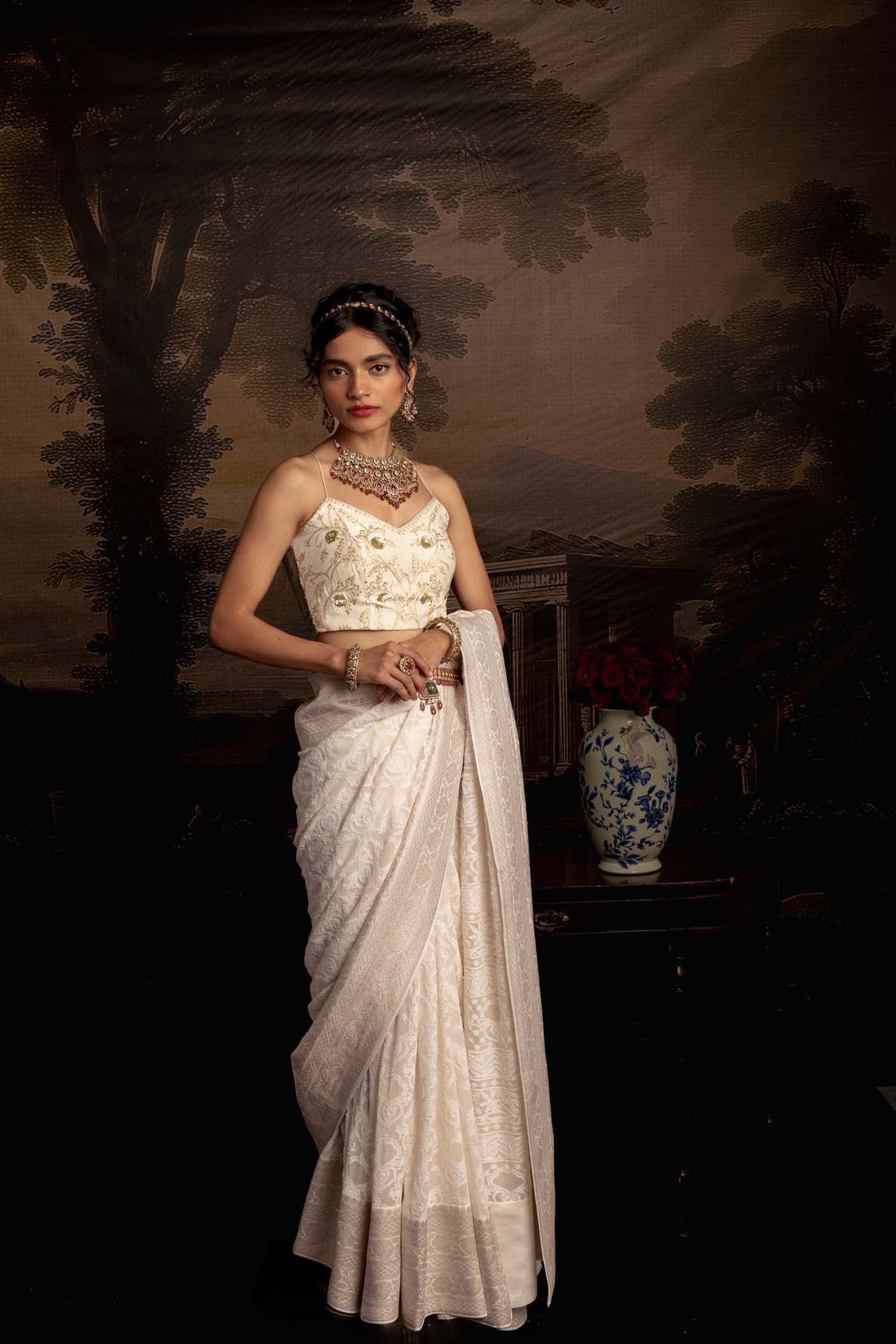 Ivory Grace Saree Set