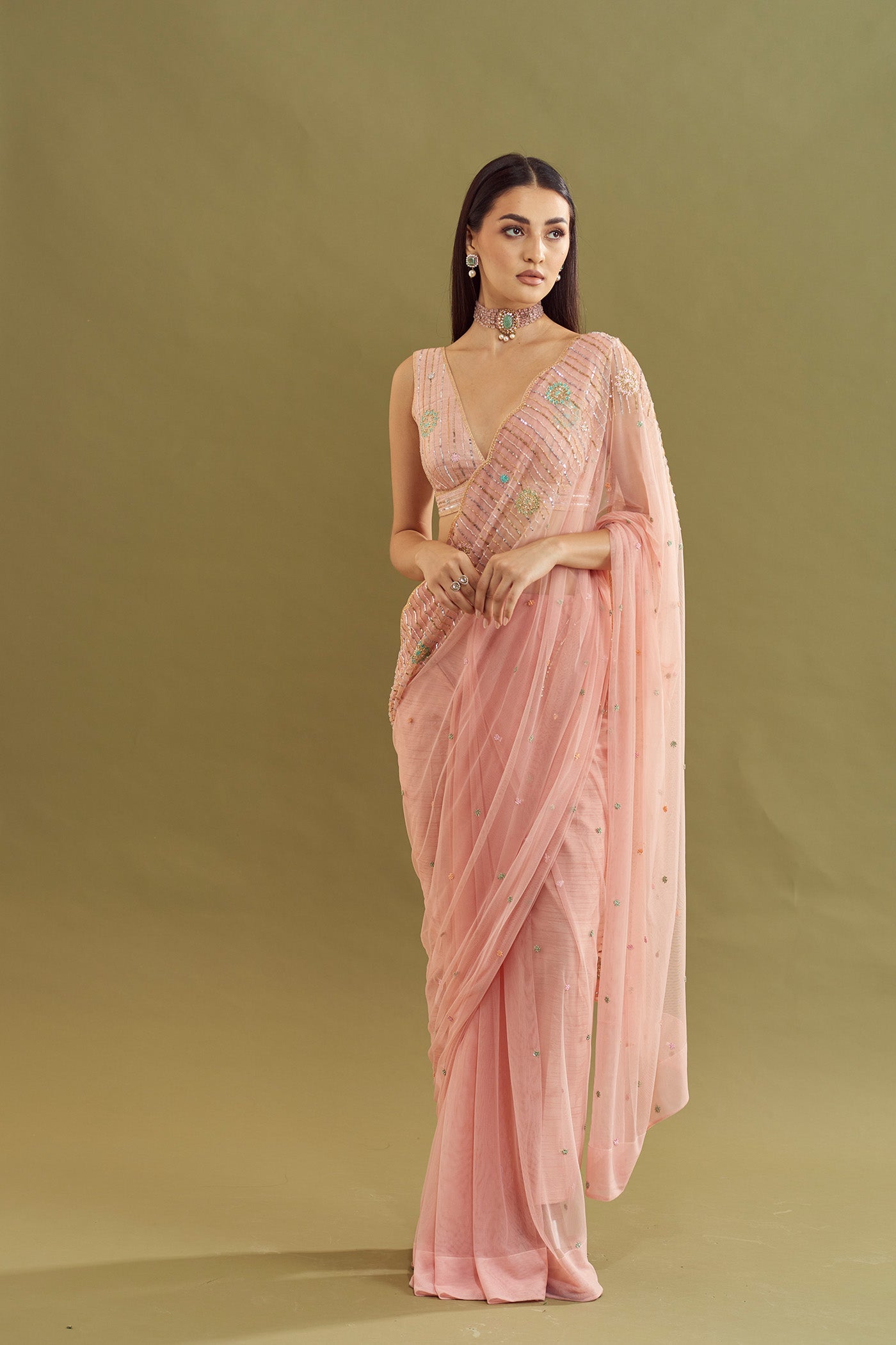 Pallavi Saree- Rose Gold