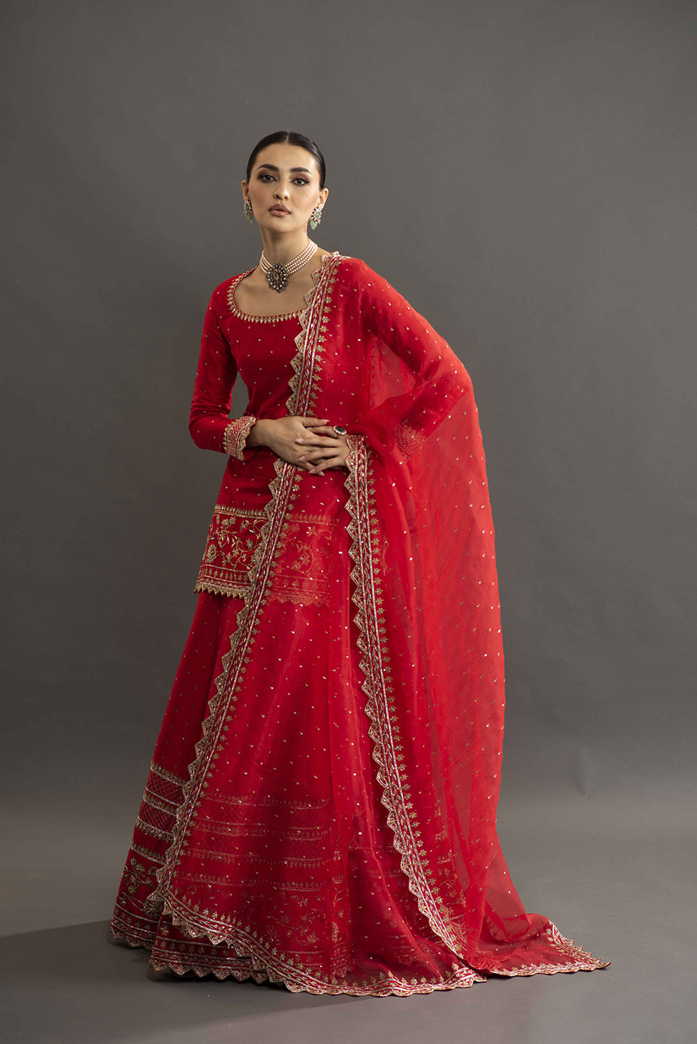 Samantha Ruth Prabhu in Heavy Embroidered Sharara - Red